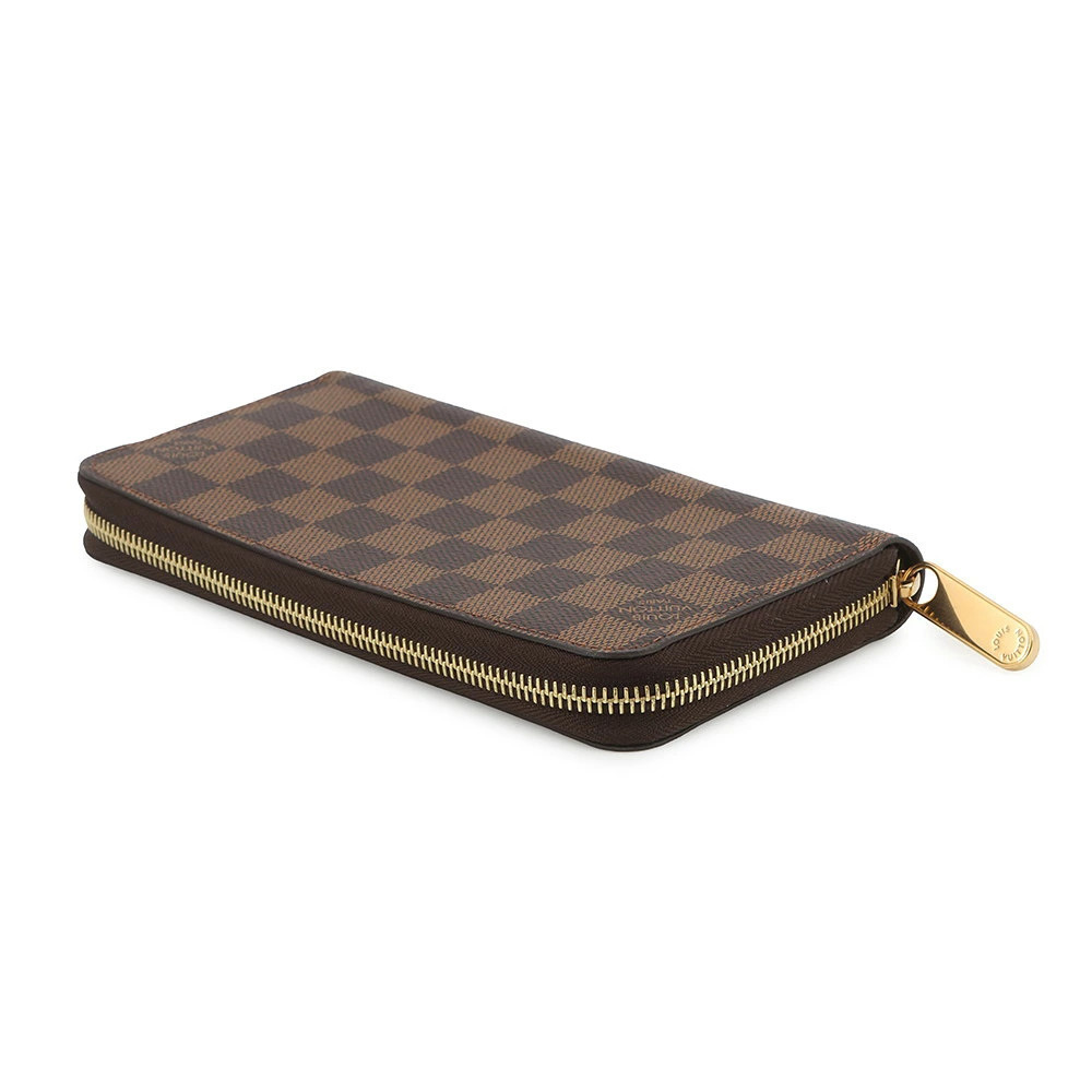 Louis Vuitton Brown Zippy Damier Zipper Ebene Round Wallet Long Brown